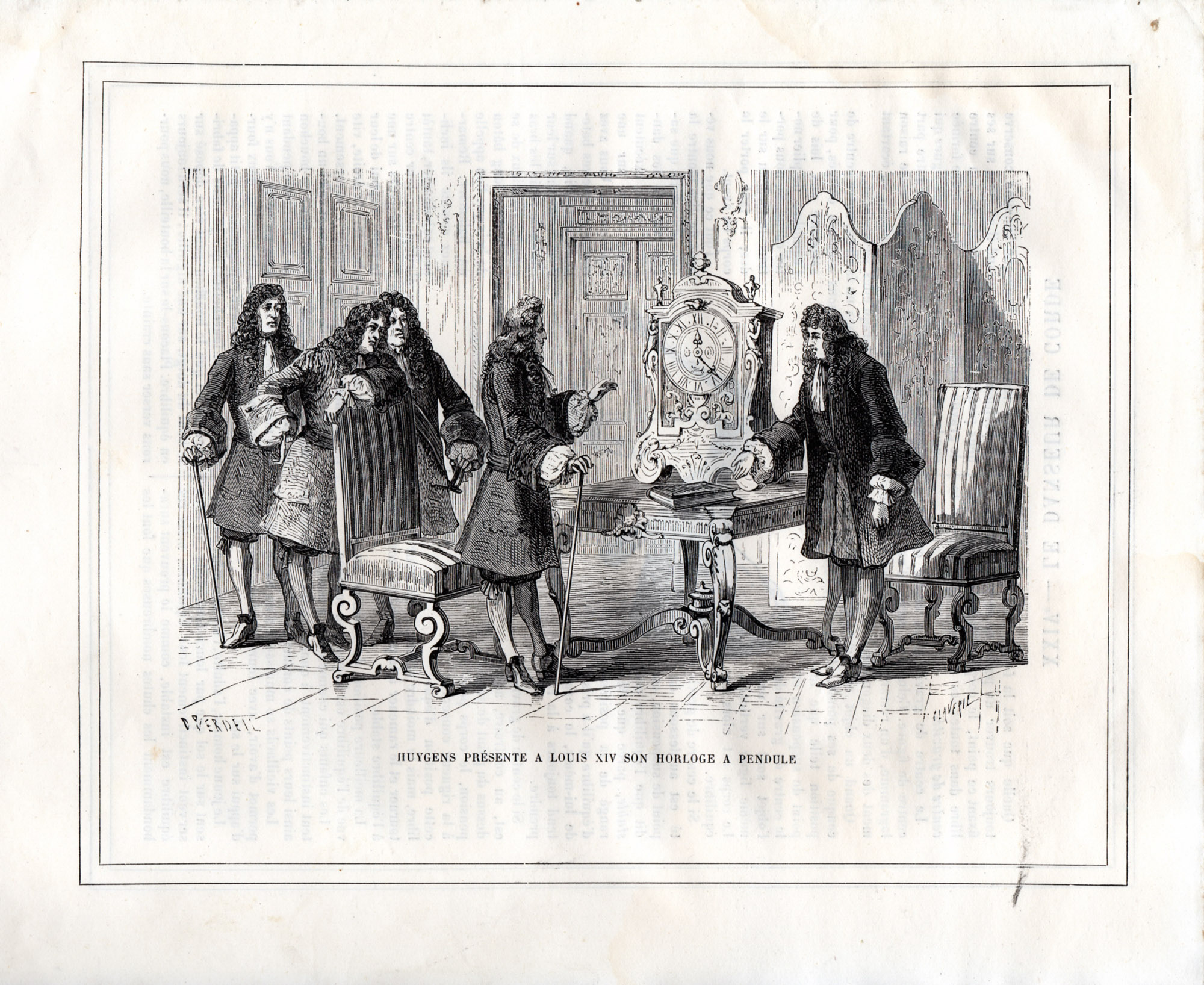 Christiaan Huygens présente a Louis XIV son horloge a pendule