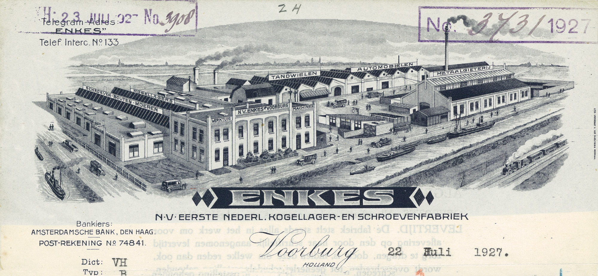 ENKES, briefhoofd, circa 1925 