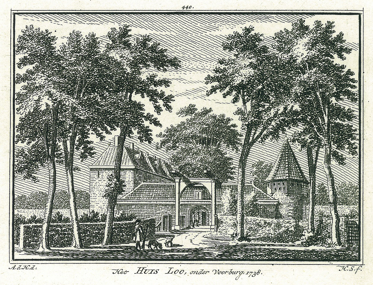 Het HUIS LOO, onder Voorburg, 1738